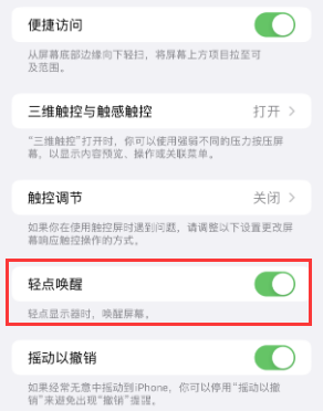 阜宁苹果授权维修站分享iPhone轻点无法唤醒怎么办 