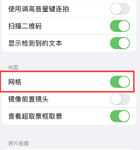 阜宁苹果手机维修网点分享iPhone如何开启九宫格构图功能 